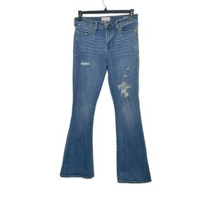 Dear John Womens Rosa Flare Distressed Denim Jeans Size 28
